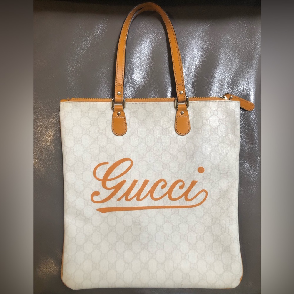 Gucci Tote- White/Tan